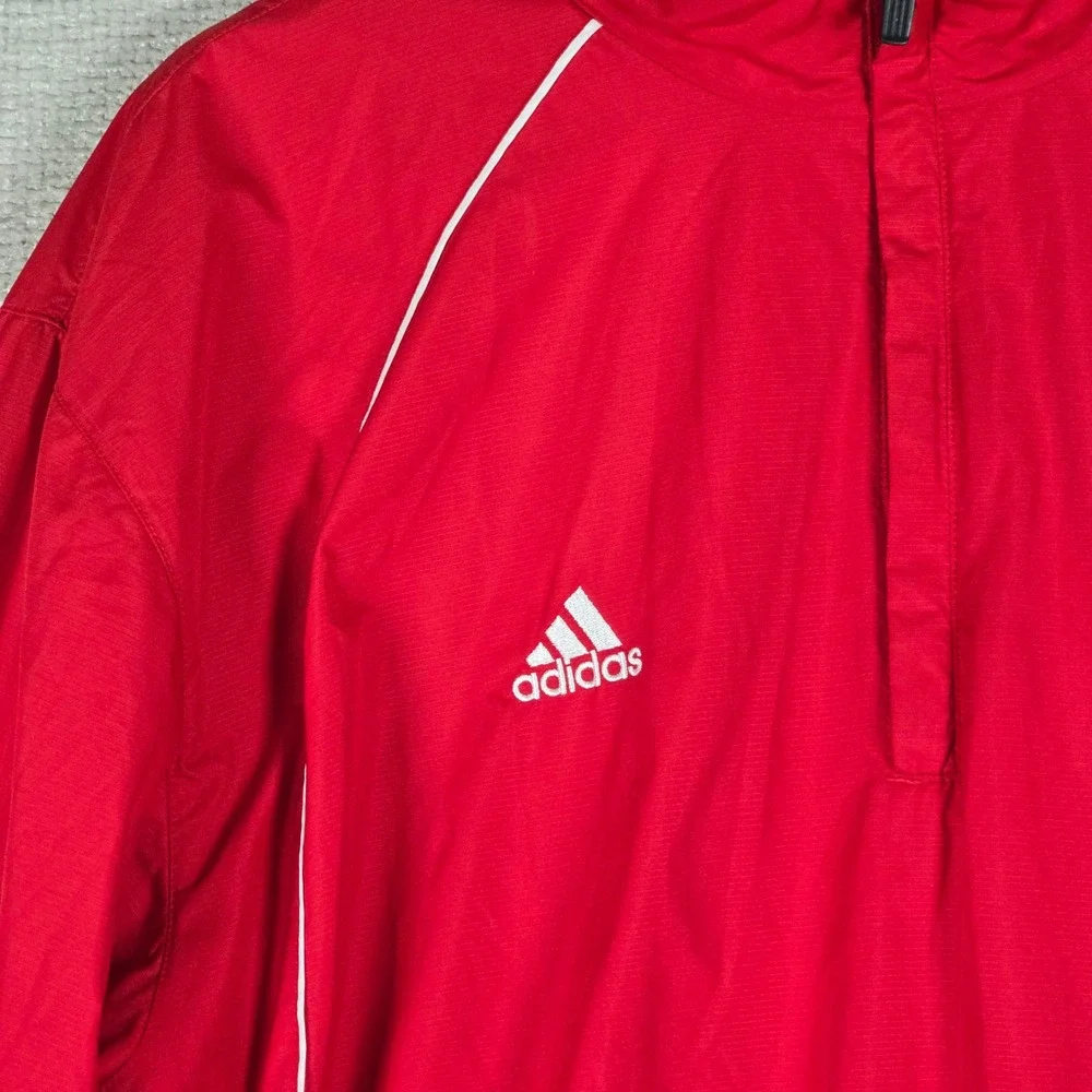 Vintage Adidas Nebraska Huskers Basketball Pullover Windbreaker Mens L Red 00s